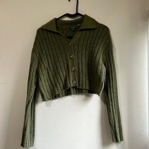 Wild fable olive green cropped sweater